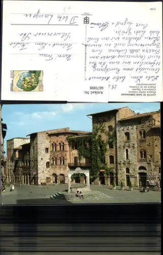 667088,Citta di San Gimignano Piazza della Cisterna Zisternenplatz Italy