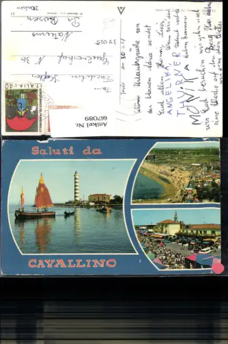 667089,Mehrbild Ak Saluti da Cavllino Segelboot Strand Küste Italy