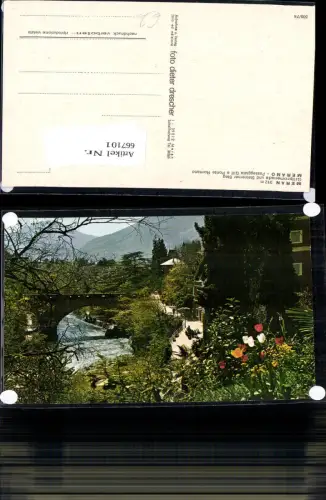 667101,Meran Merano Gilfpromenade u. Steinerner Steg Passeggiata Gilf e Ponte Romano Italy