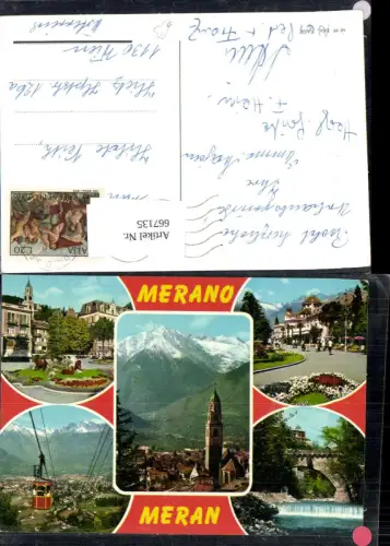 667135,Mehrbild Ak Merano Meran Seilbahn Italy