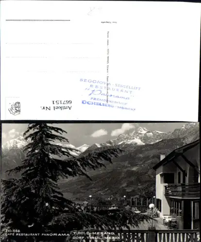 667151,Foto Ak Tirolo Merano Dorf Tirol Meran Cafe Restaurant Panorama Italy