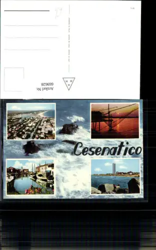 669628,Mehrbild Ak Cesenatico Strand Hafen Schiffe Fischernetze Italy