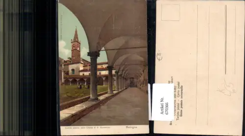 670366,Künstler Litho Bologna Cortile interno della Chiesa di S. Domenico Italy