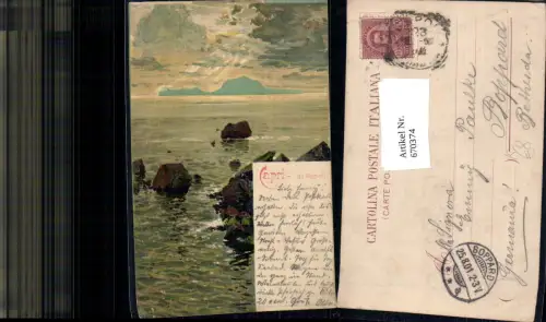 670374,Künstler Ak Capri da Napoli Küste Meer Landschaft Italy