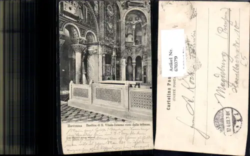 670379,Ravenna Basilica di S. Vitale-Interno visto dalla tribuna Italy