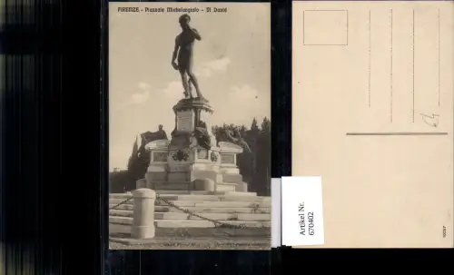 670402,Firenze Florenz Piazzale Michelangiolo Il David Statue Italy