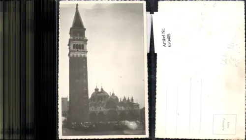 670405,Foto Ak Venezia Venedig Markusplatz Turm Italy