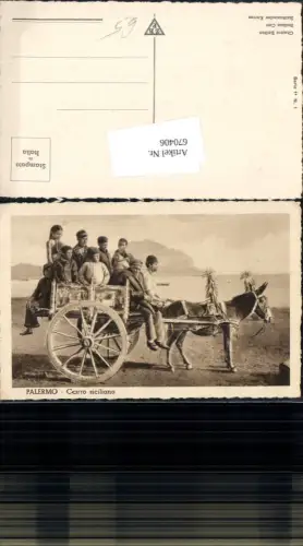 670406,Palermo Carro siciliano Sizlianischer Karren Esel Kutsche Italy