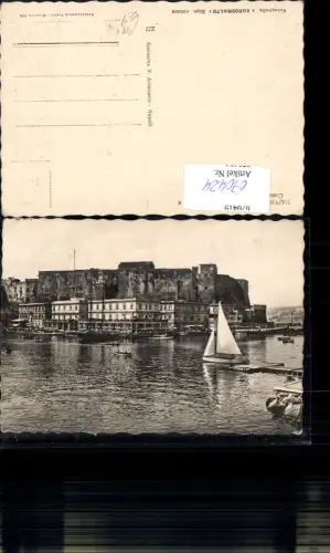 670424,Napoli Piccolo Porto di S. Lucia e Castel Dell Ovo Hafen Kastell Segelboot Italy