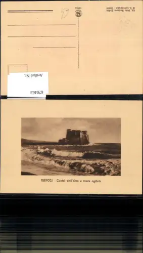 670463,Napoli Neapel Castel dell Ono e mare agitato Brandung Italy