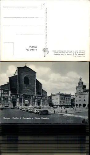 670484,Foto Ak Bologna Basilique de S. Petronio et Place Maggiore Italy