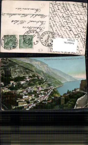 670501,Positano Panorama con l hotel Margherita e Via per Amalfi Italy