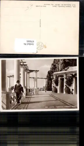 670505,Foto Ak Capri Terrazza Armando Diaz Mann Pfeife Rauchen Terrasse Italy