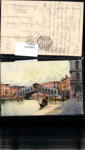 670523,Künstler Ak Ciendetti Venezia Venedig Ponte di Rialto Rialtobrücke Italy