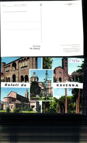 671175,Mehrbild Ak Ravenna Palazzo di Teodorico La Pineta Battistero Neoniano e Duomo Italy