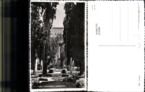 672908,Foto Ak Tivoli Villa d Este Prospetto Garten Brunnen Italy