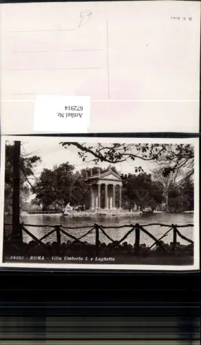 672914,Foto Ak Roma Rom Villa Umberto 1 e Laghetto Tempel Italy