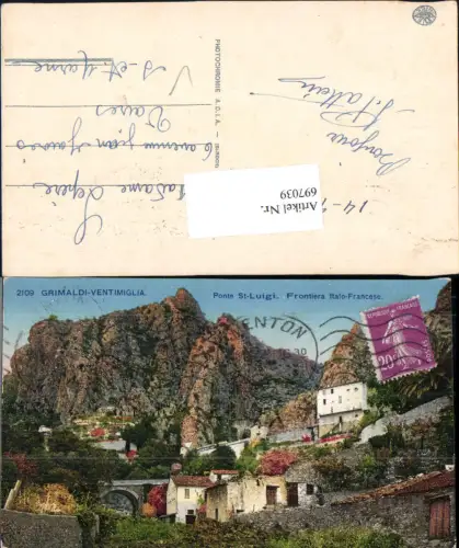 697039 Grimaldi Ventimiglia Ponte St. Luigi Frontiera Italo Francese Grenze