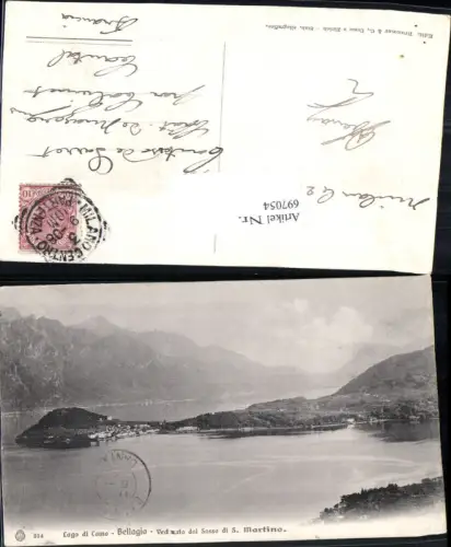 697054 Lago di Como Comersee Bellagio Veduta dal Sasso di San Martino