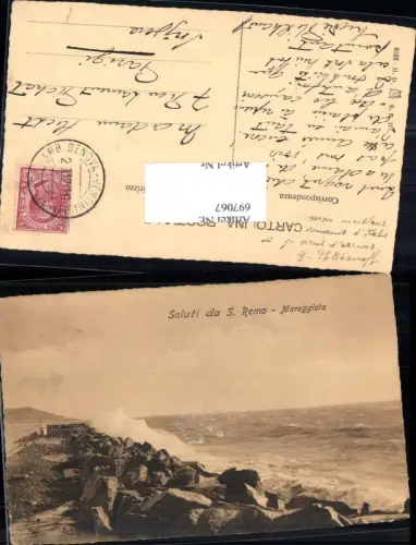 697067 San Remo Mareggiata Wellen Meer Strand