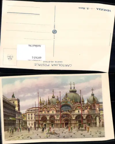 697631 G. Aroldi Venezia Venedig San Marco Brieftauben tauben