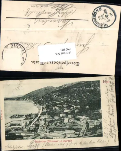 697801 Trieste Strada verso Miramar Miramare Barcola 1900