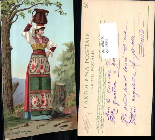 698346 Ernesto Richter Tracht Veneto Venezia Venedig Toskana Toscana Typen Frau