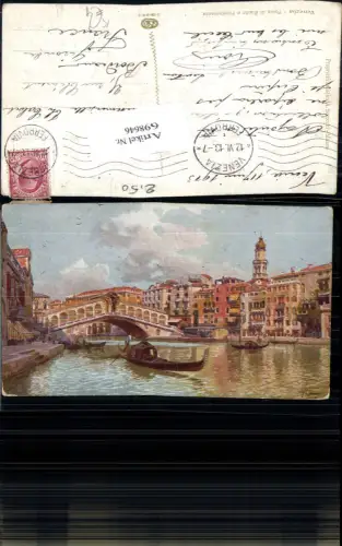 698646 Italy Venezia Venedig Gondel Ponte di Rialto
