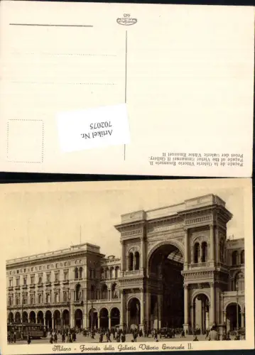 702075 Italy Mailand Milano Facciata della Galleria Vittorio Emanuele II.