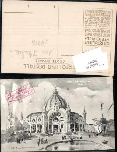 702095 Künstler AK G. Paloutz Mailand Milano Arte Decorativa Arch Locati 1906 Ausstellung