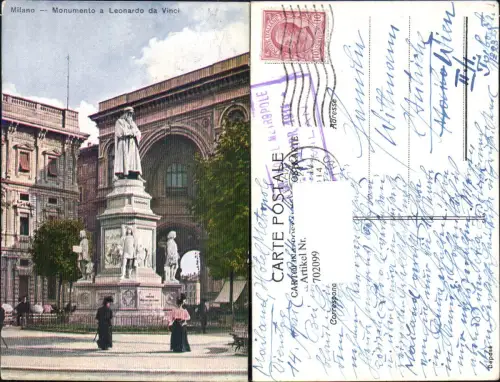 702099 Italy Mailand Milano Monumento Leonardo Da Vinci