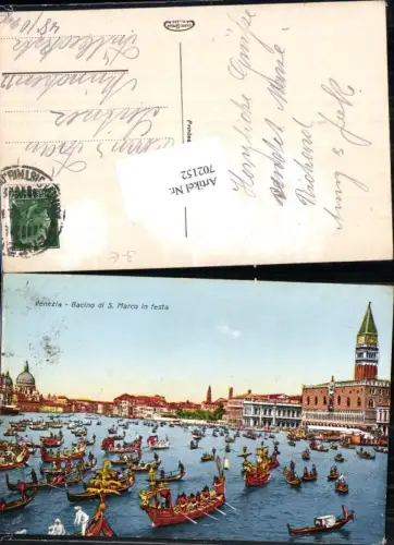 702152 Italy Venedig Venezia Bacino di San Marco in festa Gondel