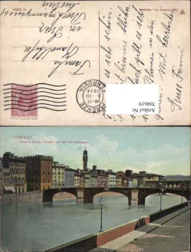 704619 Florenz Firenze Brücke San Trinita Pont pub Dr. Trenkler