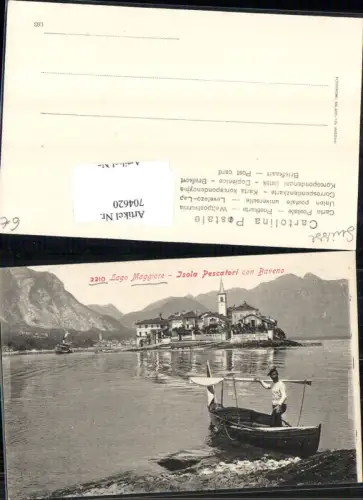 704620 Lago Maggiore Isola Pescatori con Baveno Boot Mann