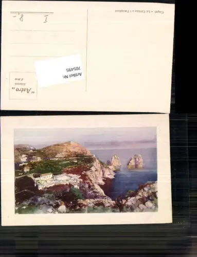 705495 Künstler AK Italy Capri La Certosa Faraglioni