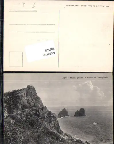 705505 Italy Capri Marina piccola Castello ed Faraglioni