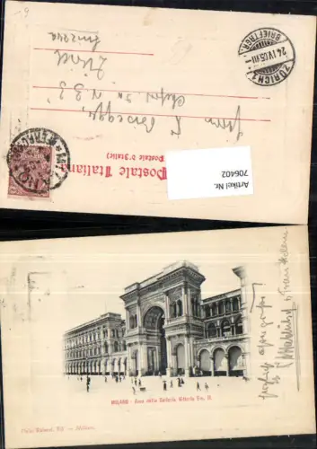 706402 Präge AK Milano Mailand Arco della Galleria Vittorio Emanuelle 1900
