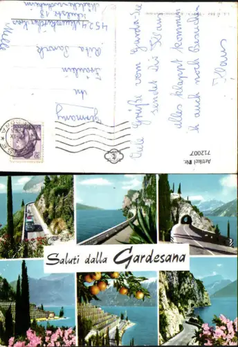 712007 Mehrbild AK Saluti dalla Gardesana Gardasee Bus Italy
