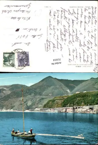 712014 La Costa Viola Scilla Il ritorno dalla pesca del pesce spada Fischer Fischerboot Italy