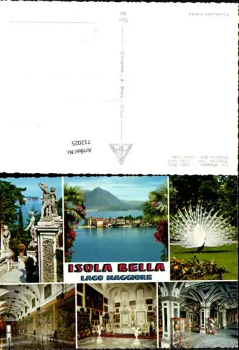 712025 Mehrbild AK Isola Bella Lago Maggiore Pfau Statue Interior Pallazzo Italy