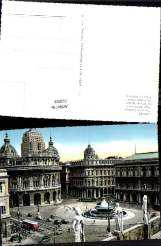 712053 Genova Genua Piazza De Ferrari Brunnen Bus Italy