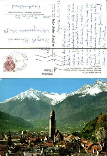 712060 Meran Blick geg. Zielspitze Tschigat Merano luogo di cura Panorama verso il Gruppo Tessa Italy