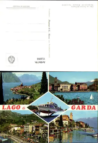 712093 Mehrbild AK Lago di Garda Schiff Motorboot Hafen Italy