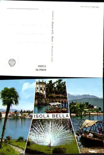 712095 Mehrbild AK Isola Bella Boot Pfau Italy