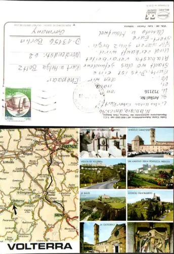 712116 Mehrbild AK Volterra Lagekarte Le Balze La Cattedrale Scorpio Panoramico Italy