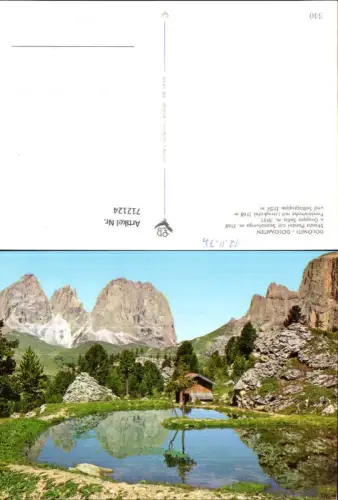 712124 Dolomiti Dolomiten Strada Pordoi col Sassolungo Pordoistraße mit Langkofel u. Sellagruppe Italy