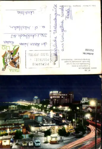 712150 Senigallia Il lungmare di notte Strandpromenade b. Nacht Italy