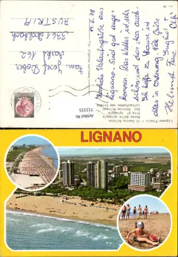 712155 Mehrbild AK Lignano Luftbild Strandleben Italy