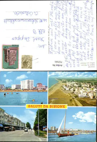 712161 Mehrbild AK Saluti da Bibione Strand Segelboot Italy