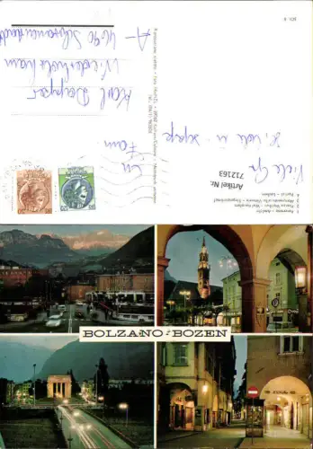 712163 Mehrbild AK Bolzano Bozen Piazza Walther Waltherplatz Portici Lauben Siegesdenkmal Monumento alla Vittoria Italy